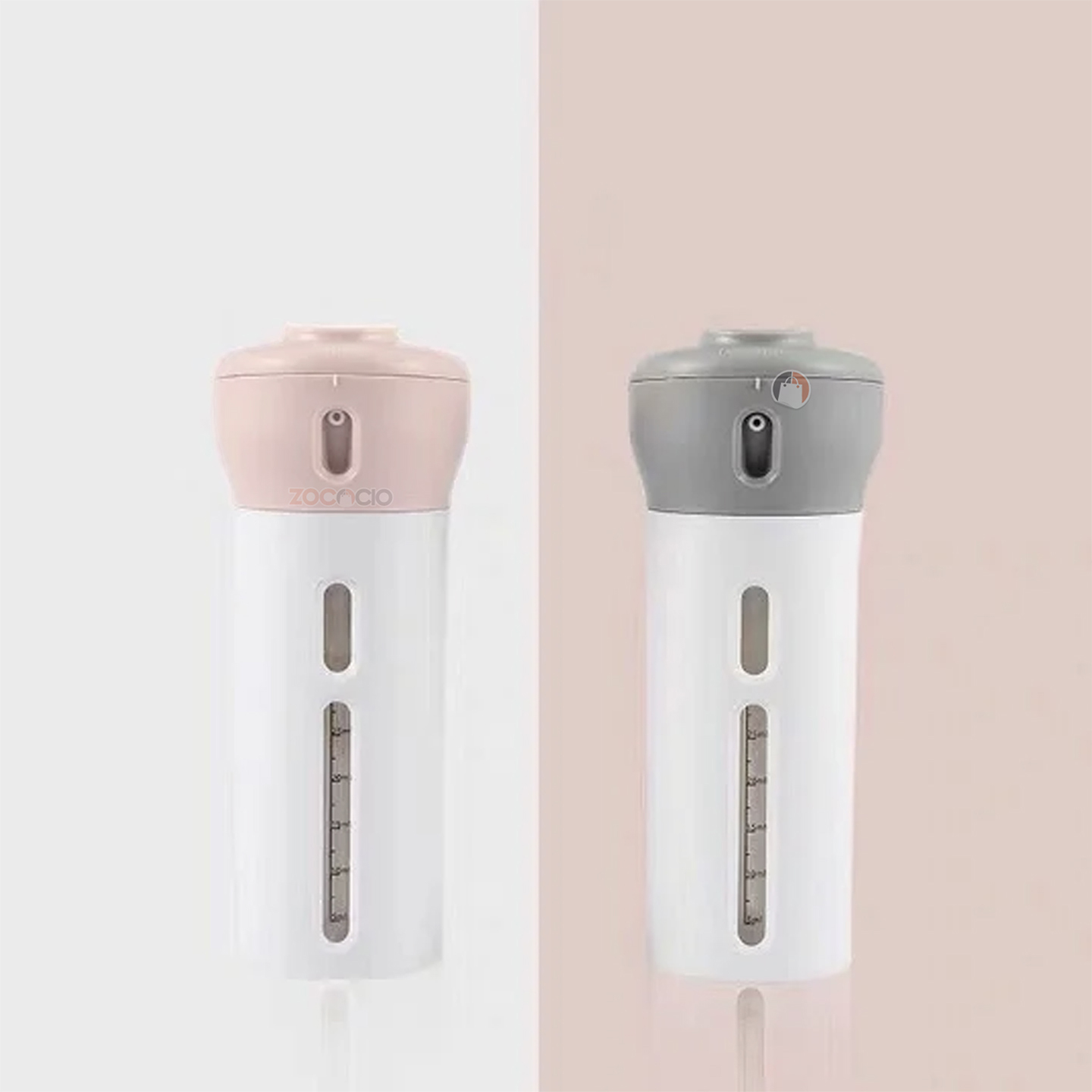 Vista 3 de Dispensador Viajero 4 En 1 Jabón Liquido - COLOR: Rosa